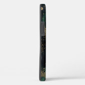 Waterverf Donkere groene ombre & gouden persoonlij Case-Mate iPhone Case (Achterkant / Rechts)