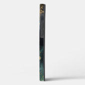 Waterverf Donkere groene ombre & gouden persoonlij Case-Mate iPhone Case (Achterkant / Links)