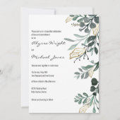 Waterverf donkergroen gouden botanische gebladerte kaart (Voorkant)