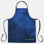 Waterverf donkermarineblauwe hobbyschilder jouw na schort (Voorkant)