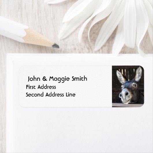 Waterverf Donkey Animal Natuur Art Label (Insitu)