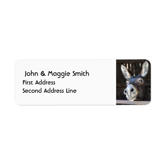 Waterverf Donkey Animal Natuur Art Label (Voorkant)