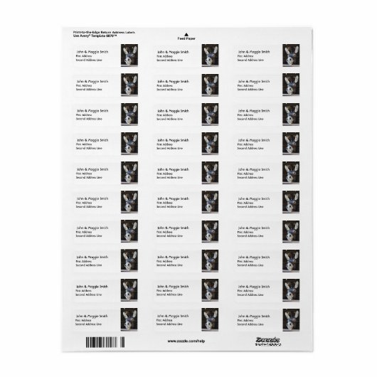 Waterverf Donkey Animal Natuur Art Label (Full Sheet)