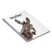 Waterverf Donkey Peeking gepersonaliseerd Notitieboek (Rechterzijde)