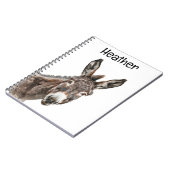 Waterverf Donkey Peeking gepersonaliseerd Notitieboek (Linkerzijde)