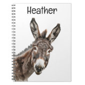 Waterverf Donkey Peeking gepersonaliseerd Notitieboek (Voorkant)