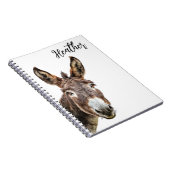 Waterverf Donkey Peeking gepersonaliseerd Notitieboek (Rechterzijde)