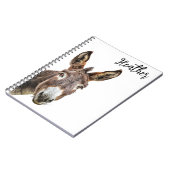 Waterverf Donkey Peeking gepersonaliseerd Notitieboek (Linkerzijde)