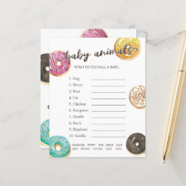 Waterverf Donut Baby shower Baby Animals Game