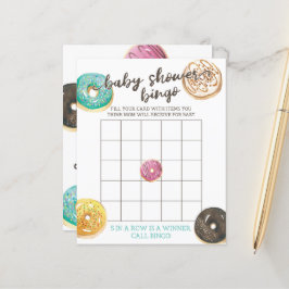 Waterverf Donut Baby shower Bingo Game