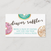 Waterverf Donut Baby shower Diaper Raffle Kaart (Voorkant)