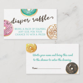 Waterverf Donut Baby shower Diaper Raffle Kaart