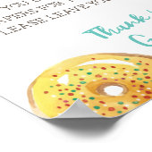 Waterverf Donut Baby shower Diaper Raffle Sign Poster (Hoek)