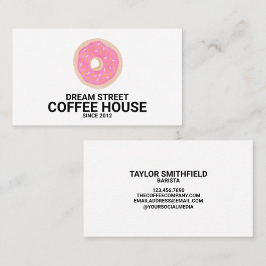 Waterverf Donut Bakery Trendy Visitekaartje (Voorkant / Achterkant)