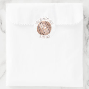 Waterverf Donut Chocolade Swirl Hand Getekend   Ronde Sticker