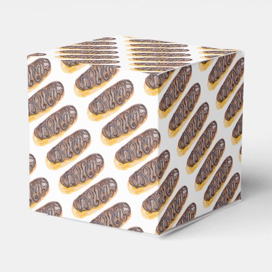 Waterverf Donut Chocolate Hand Drawn Eclair Bedankdoosjes (Achterkant)