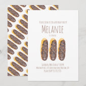 Waterverf Donut Derde verjaardag Zoete clairs Kaart (Voorkant / Achterkant)