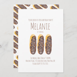 Waterverf Donut Derde verjaardag Zoete clairs Kaart