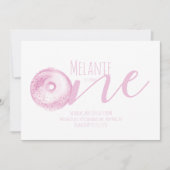 Waterverf Donut eerste verjaardag Sweet Party Pink Kaart (Voorkant)