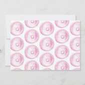 Waterverf Donut eerste verjaardag Sweet Party Pink Kaart (Achterkant)