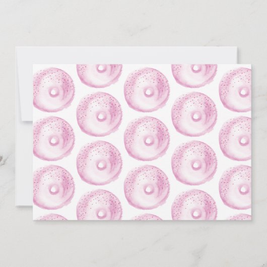 Waterverf Donut eerste verjaardag Sweet Party Pink Kaart (Achterkant)