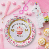 Waterverf Donut en Cupcake Happy Birthday Party Papieren Bordje (Feest)