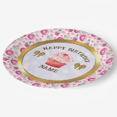 Waterverf Donut en Cupcake Happy Birthday Party Papieren Bordje (Gekanteld)