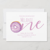 Waterverf Donut First Birthday Sweet Party Paars Kaart (Voorkant)