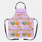 Waterverf Donut-licious Gelukkig Halloween Snoep Schort (Voorkant)
