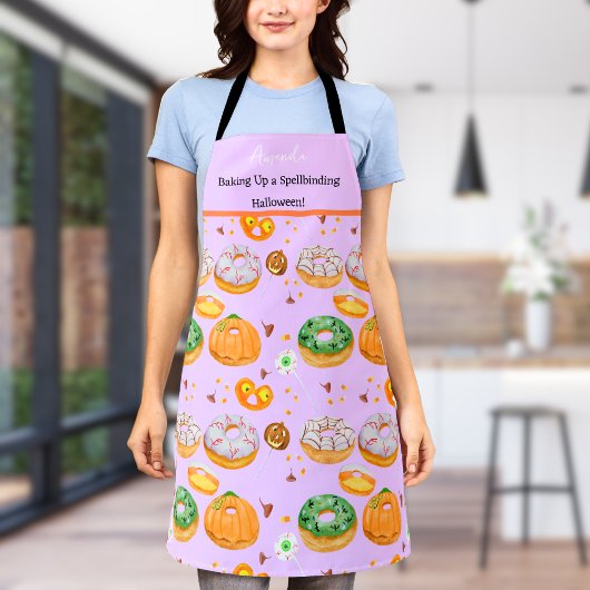 Waterverf Donut-licious Gelukkig Halloween Snoep Schort