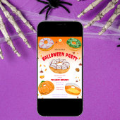 Waterverf Donut-licious Halloween Snoep Party Kaart