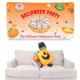 Waterverf Donut-licious Halloween Snoep Party Spandoek
