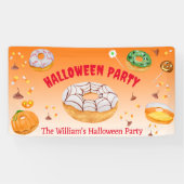 Waterverf Donut-licious Halloween Snoepfeestje  Spandoek (Horizontaal)