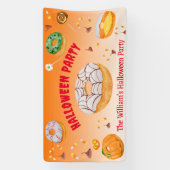 Waterverf Donut-licious Halloween Snoepfeestje  Spandoek (Verticaal)