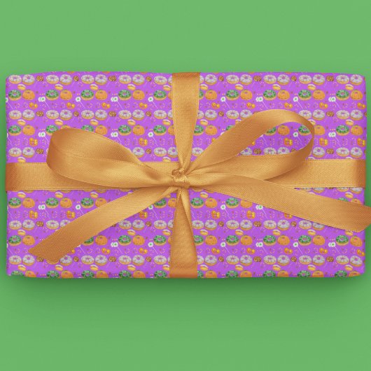 Waterverf Donut-licious Happy Halloween Snoep Cadeaupapier