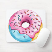Waterverf Donut met Icing en Sprinkles op wit Muismat (Met muis)