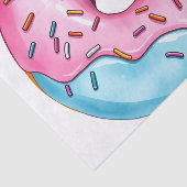 Waterverf Donut met Icing en Sprinkles op wit Tissuepapier (Detail)