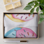 Waterverf Donut met Icing en Sprinkles op wit Tissuepapier (Geschenk)