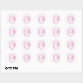 Waterverf Donut Pink Sprinkles Hand Drawn Party Ronde Sticker (Vel)