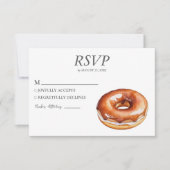 Waterverf Donut RSVP kaart bruiloft Sweet Doughnut (Voorkant)
