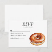 Waterverf Donut RSVP kaart bruiloft Sweet Doughnut (Voorkant / Achterkant)
