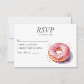 Waterverf Donut RSVP kaart bruiloft Sweet Doughnut (Voorkant)