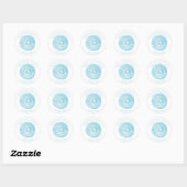 Waterverf Donut Sprinkles Hand Drawn Blue Ronde Sticker (Vel)