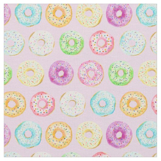 Waterverf Donut Sprinkles Pattern Stof (Close Up)