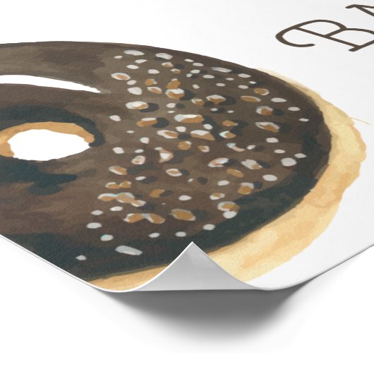 Waterverf Donut Sweet Baby shower Welkom Poster (Hoek)