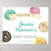 Waterverf Donut Sweet Baby shower Welkom Poster (Voorkant)