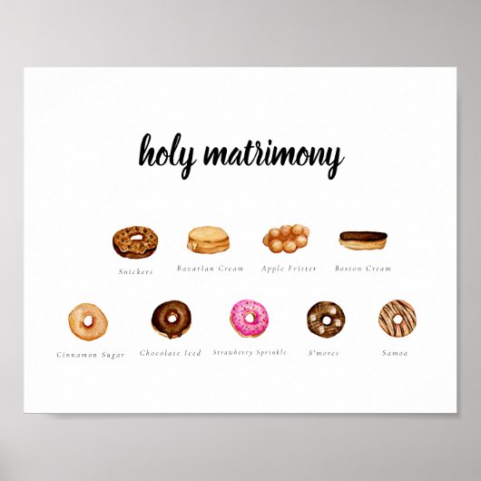  Waterverf Donut teken Poster (Voorkant)