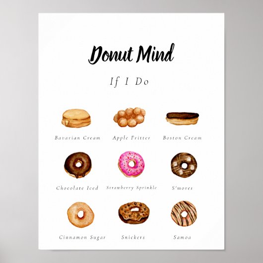 Waterverf Donut teken Poster (Voorkant)
