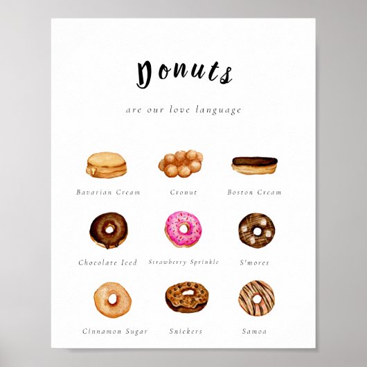  Waterverf Donut teken Poster (Voorkant)