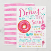 Waterverf Donut Verjaardagsuitnodiging Kaart (Voorkant / Achterkant)